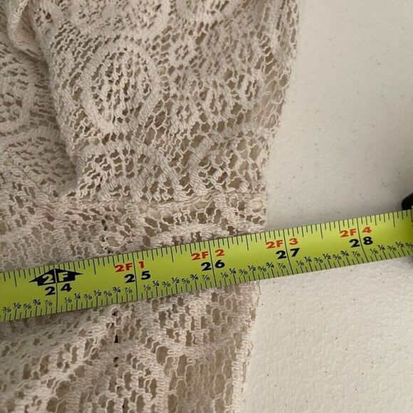 Earthbound Sweater Women's XL Ivory Cardigan Tie Fairy Cottagecore Embroidered - Picture 9 of 9